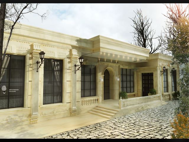 طراحی ویلا کلاسیک یک طبقه