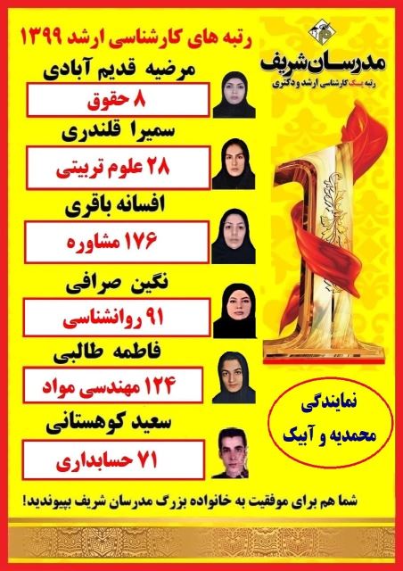 نتایج برخی از دانشجویانم در کنکور کارشناسی ارشد