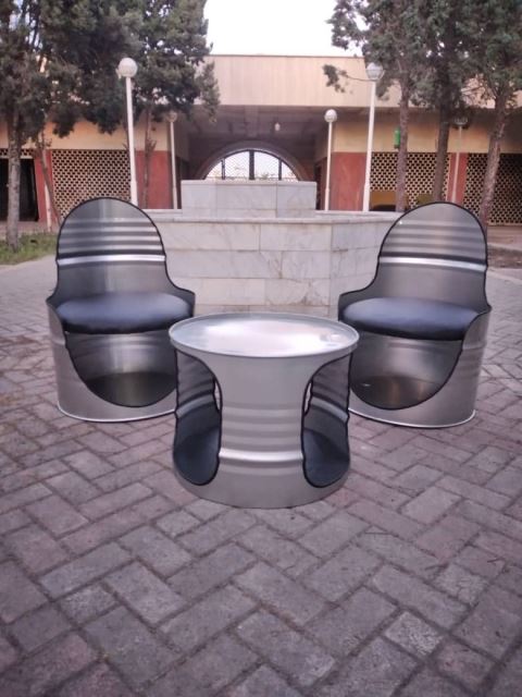 خرید مبل بشکه میز و صندلی تک آراد